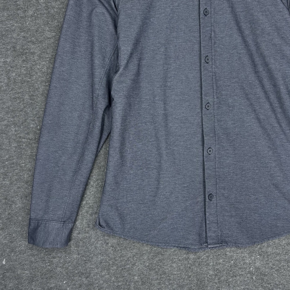 Lululemon Commission Shirt Mens L River Blue Enzyme Dyed Long Sleeve - Picture 4 of 11